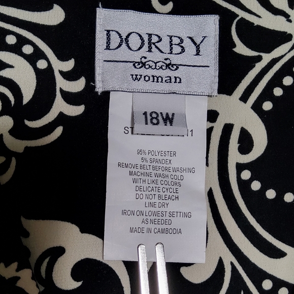 Dorby Woman Stretch Balck/Cream Boho Print Shift Dress Size 18W - Picture 8 of 9